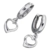 Damen Creole Creolen 7,8x21,2mm Herz Herzen aus 925 Silber Ohrschmuck