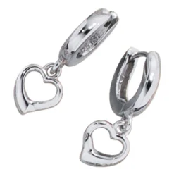 Damen Creole Creolen 7,8x21,2mm Herz Herzen aus 925 Silber Ohrschmuck