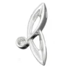 Designer Anhänger 26,5x12mm aus echtem 925 Silber & Zirkonia weiß schlicht Damen