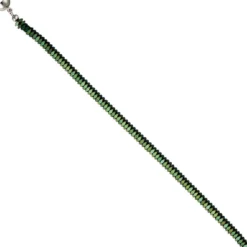 Edelsteinkette Kette Collier Halskette aus Hämatin grün Edelstahl Damen 45cm