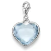 Einhänger Charm Herz Blautopas sky blue 26x16mm 585 Gold Weißgold