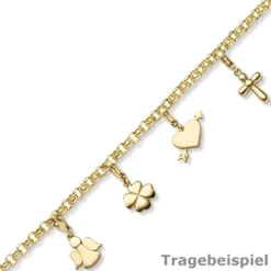 Einhänger Kreuz Kreuzchen Anhänger Charm aus 585 Gold Gelbgold glänzend 9x23mm