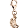 Einhänger Mond Halbmond Charm Anhänger 7,9x22mm aus 925 Silber rotgold vergoldet