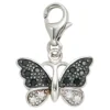 Einhänger Schmetterling 925 Silber Zirkonia schwarz weiß