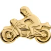 Einzel-Ohrstecker Motorradfahrer Motorrad aus 333 Gold Gelbgold 6,2x8,5mm