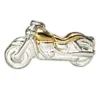 Einzel-Ohrstecker Stecker Motorrad Bike 925 Silber teilvergoldet Herren
