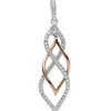 Eleganter Anhänger 10,4x39,4mm mit Zirkonia 925 Silber bicolor teilvergoldet