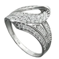 Eleganter Ring Damenring mit weißen Zirkonia 925 Silber