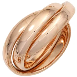 3-er Ring Damenring Dreierring aus 585 Gold Rotgold Goldring Fingerring