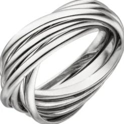 6-er Ring gekreuzte Ringe in einem Knoten 925 Silber verschlungen 7,2mm breit