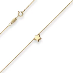 Fantasiekette Goldkette Collier Stern Halskette aus 585 Gold Gelbgold 42cm