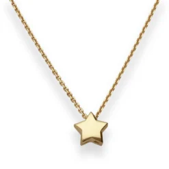 Fantasiekette Goldkette Collier Stern Halskette aus 375 Gold Gelbgold 42cm