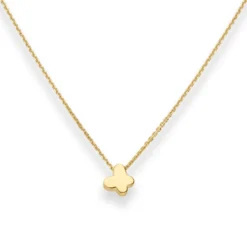 Fantasiekette Kette Collier Schmetterling Halskette aus 585 Gold Gelbgold 42cm
