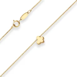 Fantasiekette Kette Collier Schmetterling Halskette aus 585 Gold Gelbgold 42cm