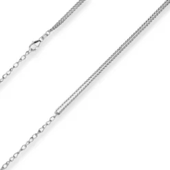 Fantasiekette Silberkette Collier Halskette aus 925 Silber rhodiniert 42cm