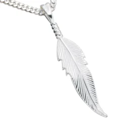 Feder - Silberanhänger Schmuck Anhänger 8,5x42,7mm aus 925 Silber Damen