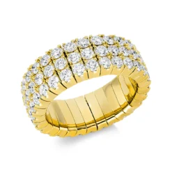 Flex-Ring aus 750 Gold Gelbgold 84 Brillanten 4,1ct TW-SI B:8,2mm 4er-Krappe