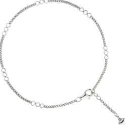 Fußkette Fußkettchen Fußschmuck Herz 925 Echt Silber Damen 27cm
