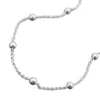 Fußkette Rundankerkette Kette mit 12 Kugel 925 Silber 25cm Fußschmuck