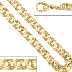 Garibaldiarmband Armband Armkette aus 585 Gold Gelbgold massiv, 19cm, Unisex