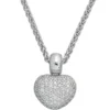 Goldanhänger Herz 107 Diamanten-Brillanten 0.936Ct W/SI 585 Gold Weißgold Damen