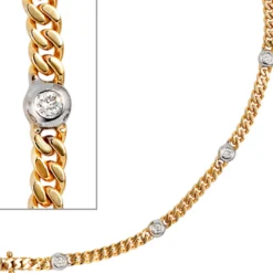 Goldarmband Armband mit 6 Diamanten 0.6Ct Brillanten 585 Gelbgold 19cm