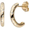 Halbcreolen Creolen 15,9x2,6mm aus 585 Gelbgold mit 34 Diamanten 0.18Ct