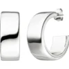 Halbcreolen Ohrringe Creolen 10x25mm flach glänzend schlicht 925 Silber