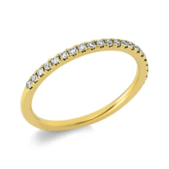 Halb-Memoire Ring aus 750 Gold Gelbgold 21 Brillanten 0,2ct TW-SI B:1,8mm