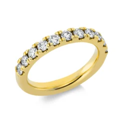 Halb-Memoire Ring aus 585 Gold Gelbgold 11 Brillanten 0,92ct TW-SI B:3,3mm