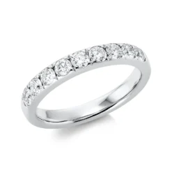 Halb-Memoire Ring aus 950 Platin 9 Brillanten 0,72ct TW-SI B:3,4mm