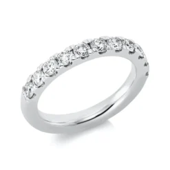 Halb-Memoire Ring aus 950 Platin 11 Brillanten 1,07ct TW-SI B:3,2mm