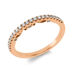 Halb-Memoire Ring aus 750 Rotgold 27 Brillanten 0,23ct TW-VSI/SI B:1,6mm