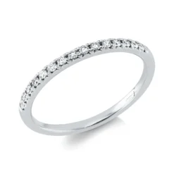 Halb-Memoire Ring aus 750 Weißgold 15 Brillanten 0,15ct TW-VSI/SI B:1,7mm
