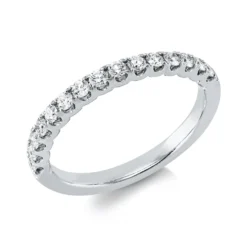 Halb-Memoire Ring aus 750 Weißgold 15 Brillanten 0,32ct TW-VSI/SI B:2,1mm