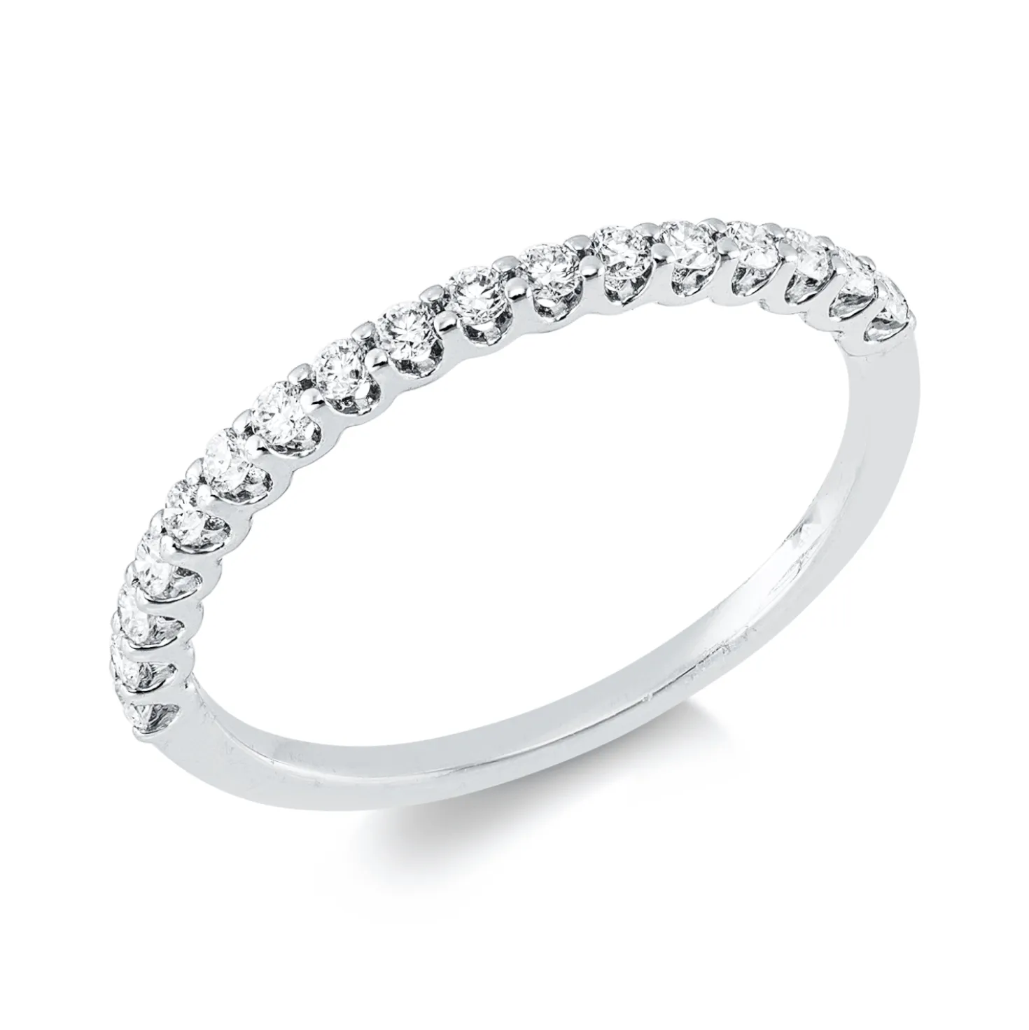 Halb-Memoire Ring aus 750 Weißgold 17 Brillanten 0,25ct TW-VSI/SI B:1,6mm