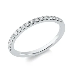 Halb-Memoire Ring aus 750 Weißgold 17 Brillanten 0,25ct TW-VSI/SI B:1,6mm