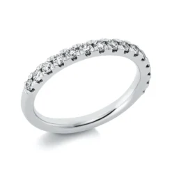 Halb-Memoire Ring aus 750 Weißgold 15 Brillanten 0,52ct TW-SI B:2,5mm