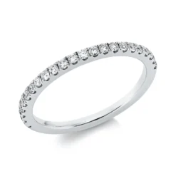 Halb-Memoire Ring aus 750 Weißgold 22 Diamanten 0,22ct TW-SI B:1,5mm