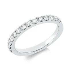 Halb-Memoire Ring aus 750 Weißgold 14 Brillanten 0,45ct TW-SI B:2,2mm