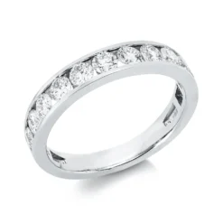 Halb-Memoire Ring aus 750 Weißgold 11 Brillanten 1,02ct TW-SI B:3,9mm