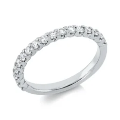 Halb-Memoire Ring aus 750 Weißgold 17 Brillanten 0,52ct TW-SI B:2,4mm