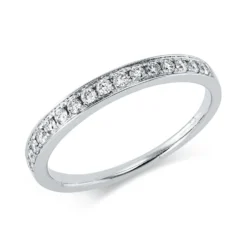 Halb-Memoire Ring aus 585 Weißgold 16 Brillanten 0,23ct TW-SI B:2,6mm