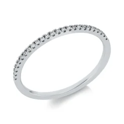 Halb-Memoire Ring aus 750 Weißgold 25 Brillanten 0,1ct TW-SI B:1,3mm