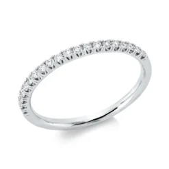 Halb-Memoire Ring aus 750 Weißgold 20 Brillanten 0,22ct TW-SI B:1,8mm