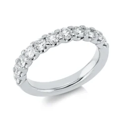 Halb-Memoire Ring aus 750 Weißgold 11 Brillanten 1,13ct TW-SI B:3,3mm