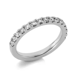Halb-Memoire Ring aus 585 Weißgold 15 Brillanten 0,59ct TW-SI B:2,7mm