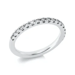 Halb-Memoire Ring aus 585 Weißgold 17 Brillanten 0,39ct TW-SI B:2,3mm