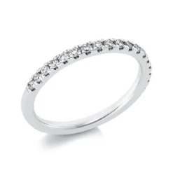 Halb-Memoire Ring aus 585 Weißgold 19 Brillanten 0,33ct TW-SI B:2,2mm