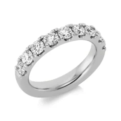 Halb-Memoire Ring aus 750 Weißgold 9 Brillanten 1,57ct TW-SI B:4,1mm